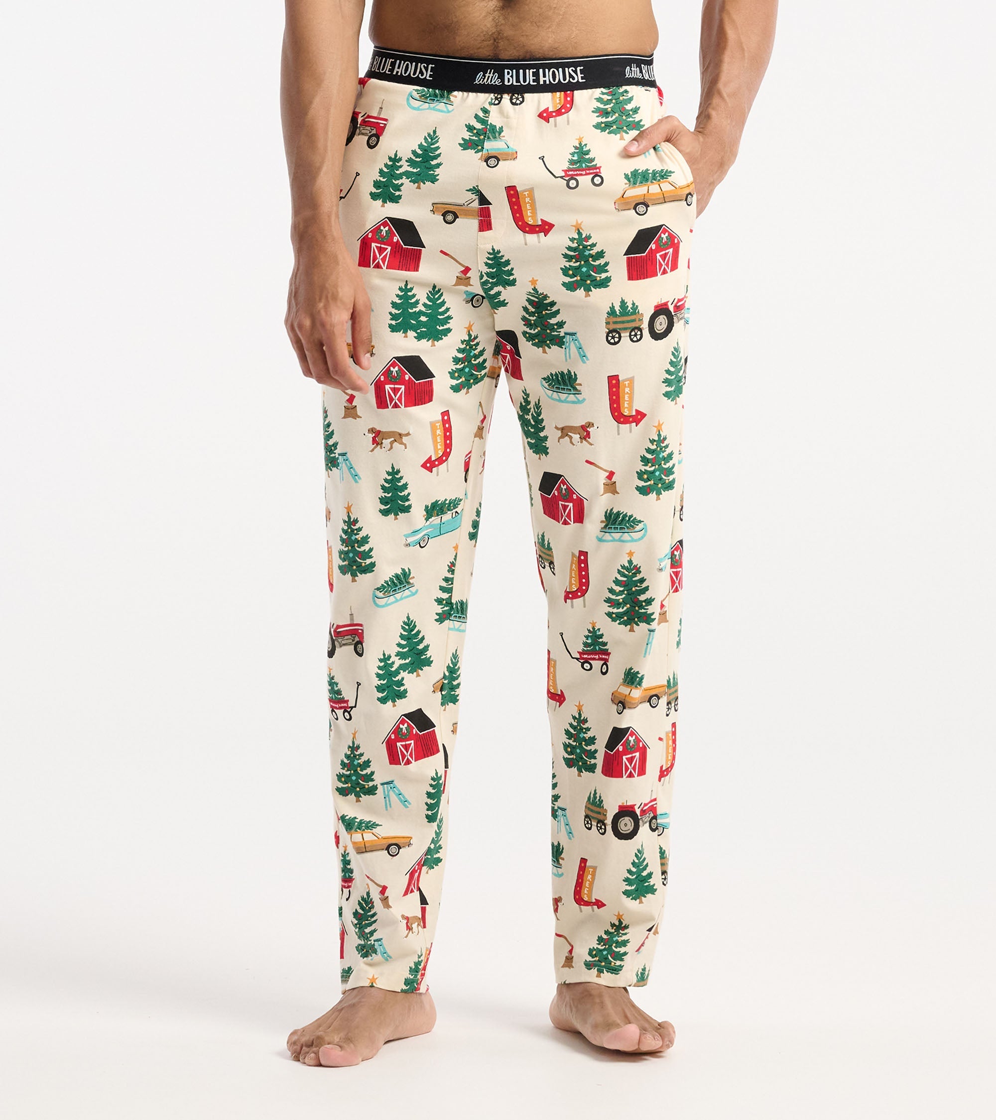 Men's Christmas Tree Farm Jersey Pajama Pants