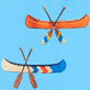 View On The Lake Men's Cotton Pajama Pants - Two orange and blue winged gliders on a light blue background