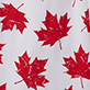 View Canada Men's Cotton Pajama Pants - Red maple leaves pattern on a white background