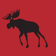 View Moose On Red Men's Stretch Cotton Pajama Pants - Black moose silhouette on a red background