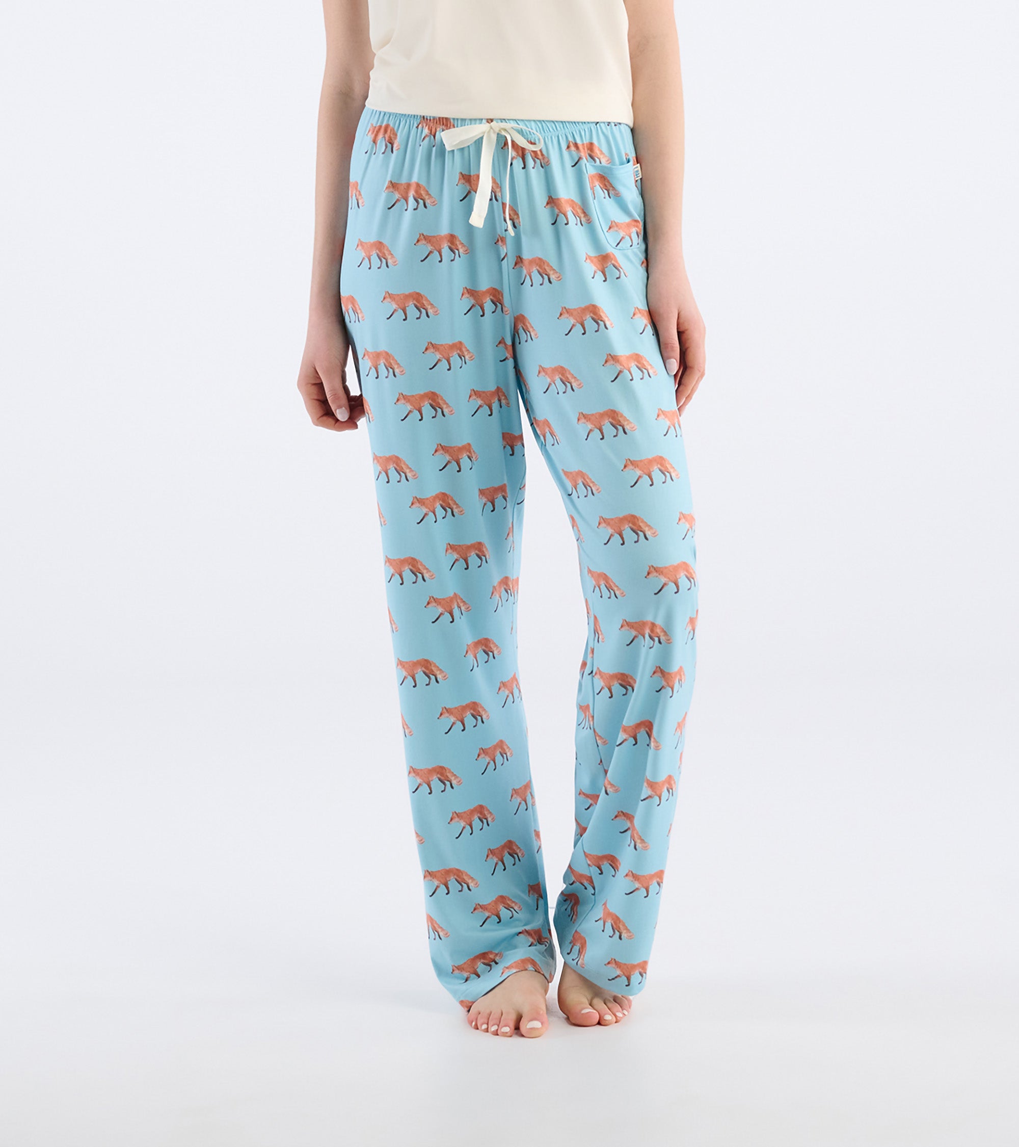 Women's Watercolor Foxes Polyknit Pajama Pants