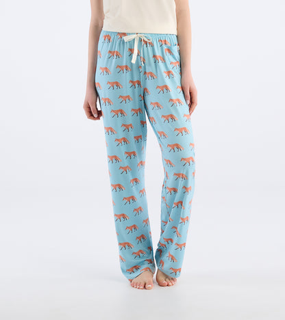 Women's Watercolor Foxes Polyknit Pajama Pants