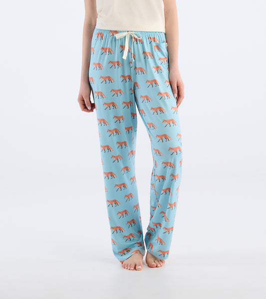 Women's Watercolor Foxes Polyknit Pajama Pants