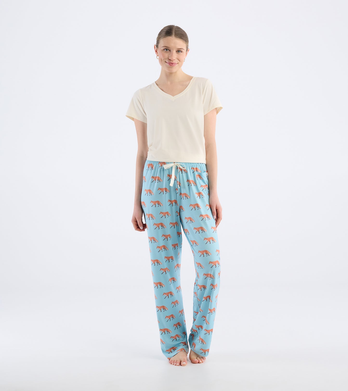Women's Watercolor Foxes Polyknit Pajama Pants