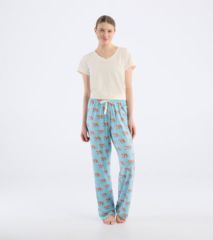 Women's Watercolor Foxes Polyknit Pajama Pants