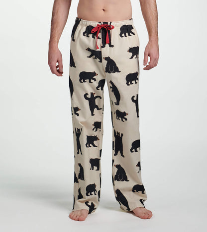 Men's Black Bears Flannel Pajama Pants