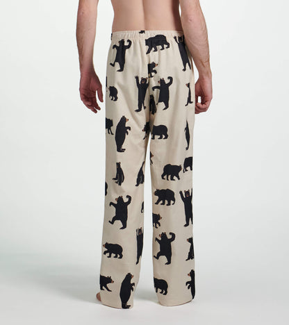 Men's Black Bears Flannel Pajama Pants