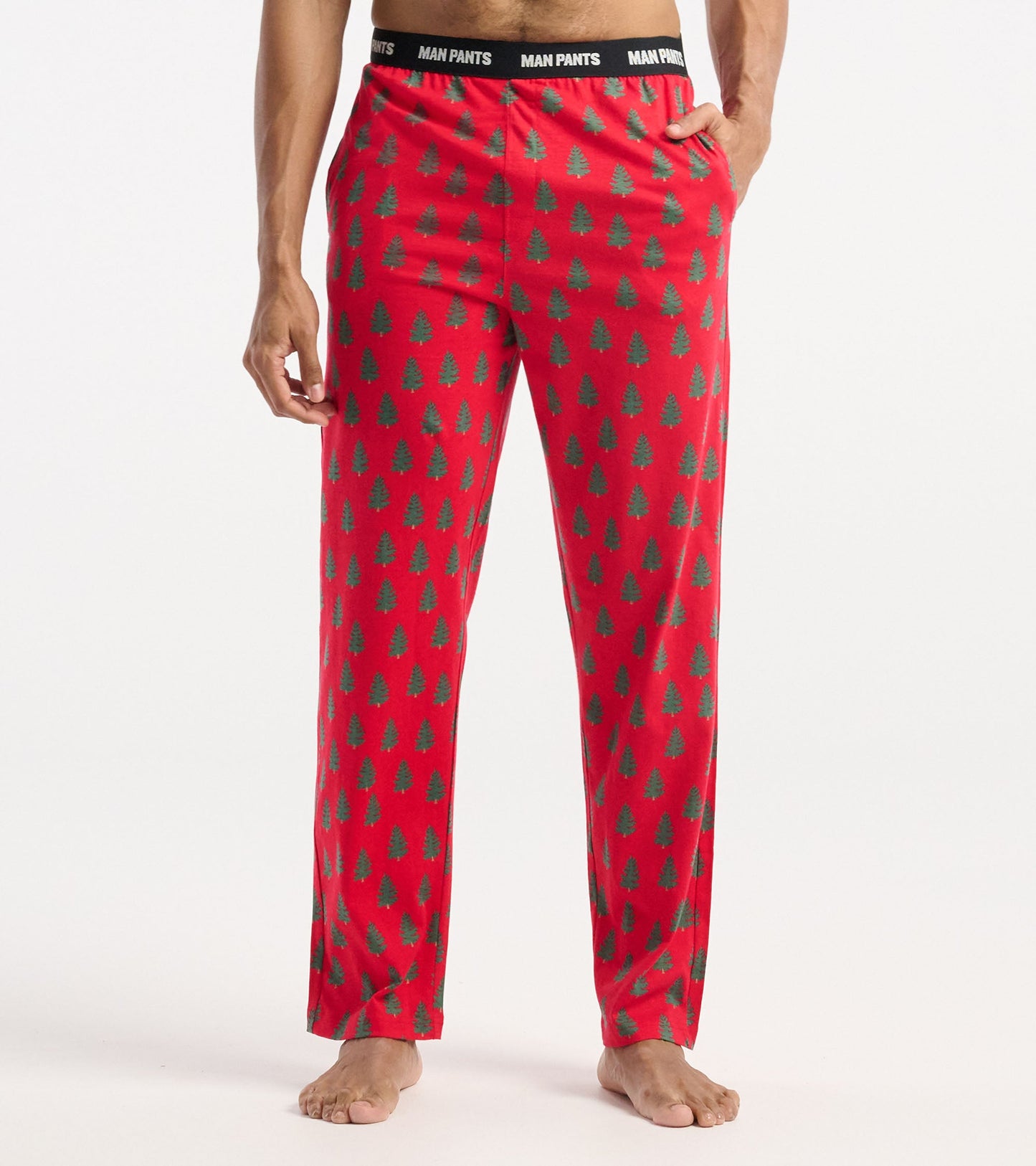 Men's Trees on Red Man Pants