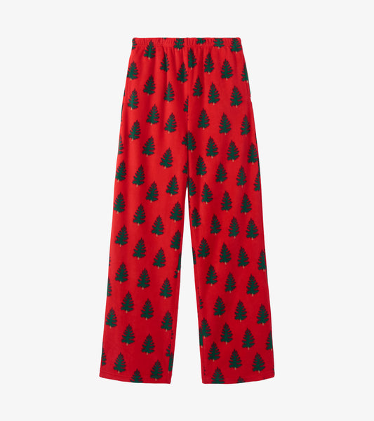 Women's Trees On Red Polar Pants