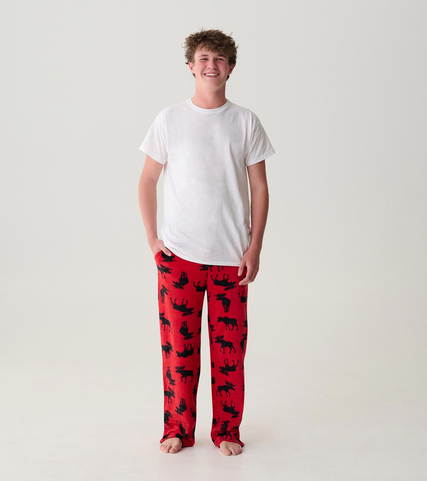 Teen Moose on Red Polar Pants