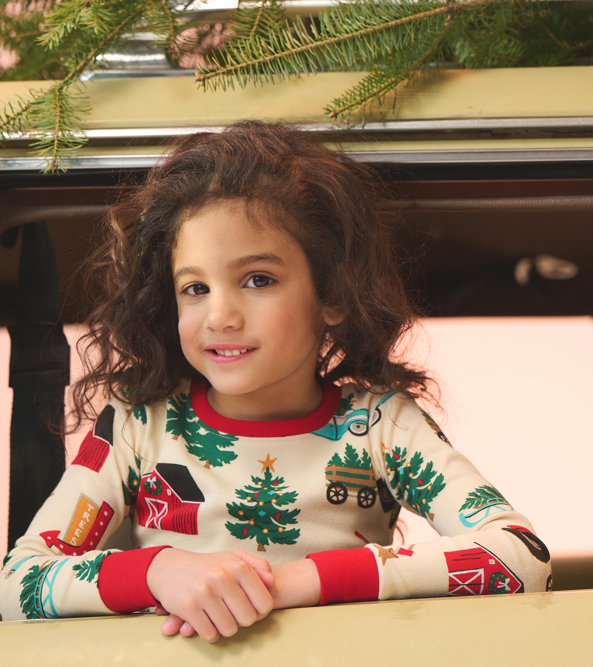 Kids Christmas Tree Farm Pajama Set