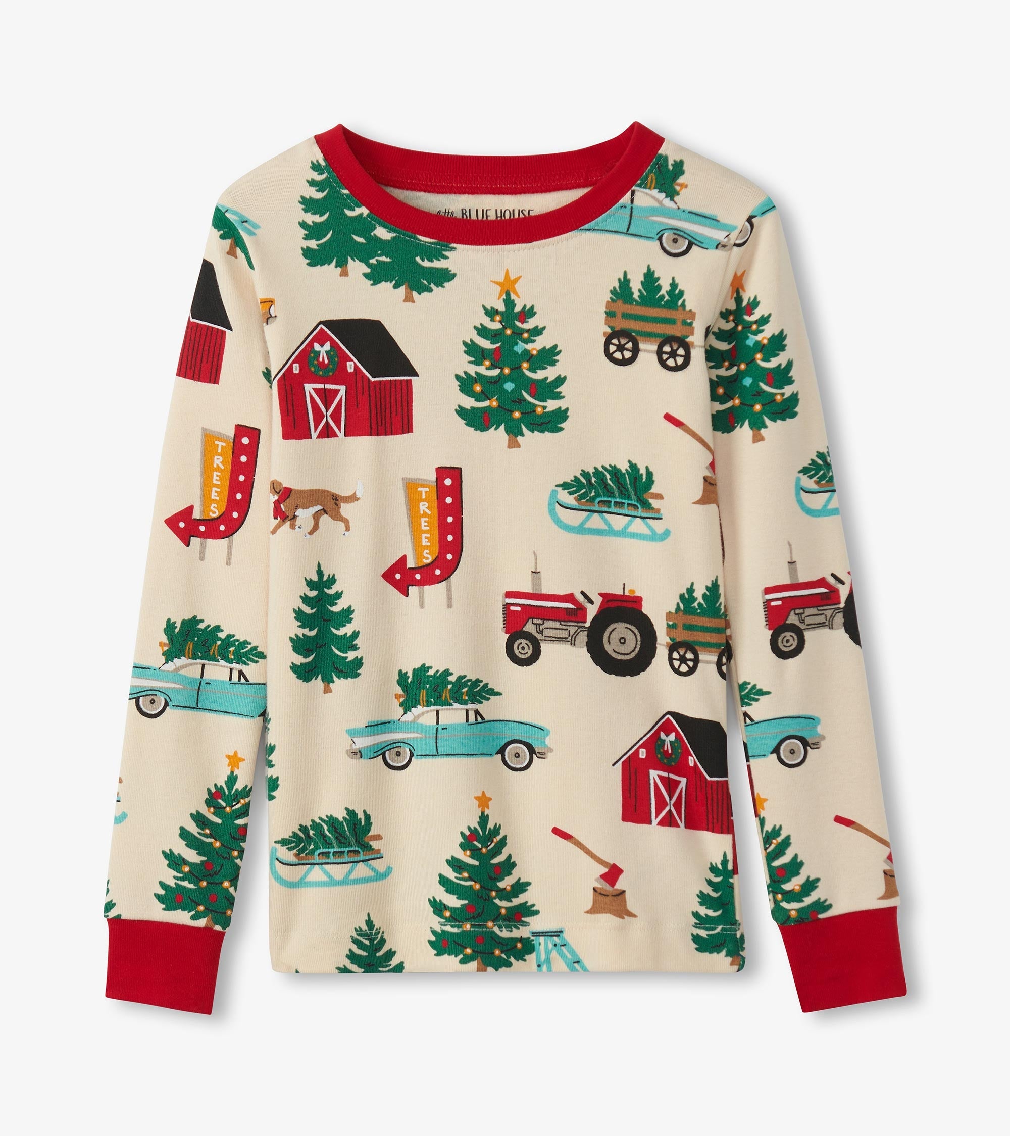 Kids Christmas Tree Farm Pajama Set