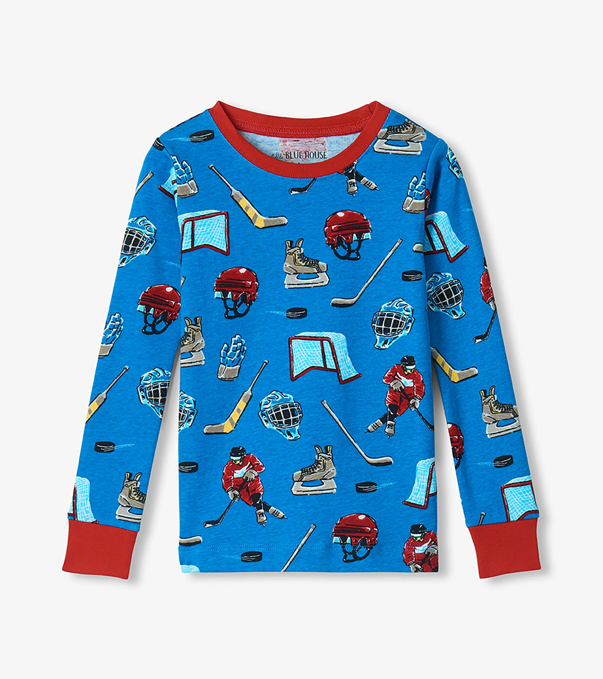 Kids Blue Hockey Night Pajama Set