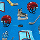 Kids Blue Hockey Night Pajama Set