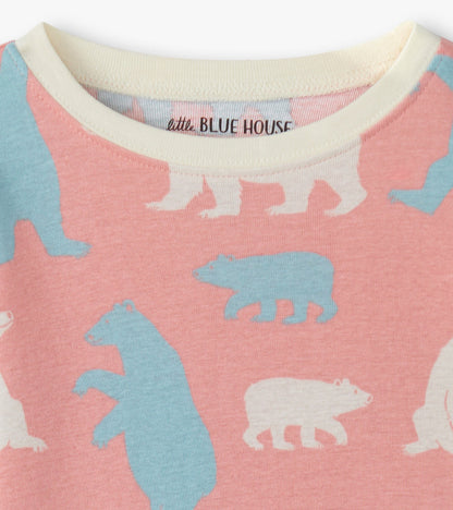 Kids Pink Polar Bears Pajama Set