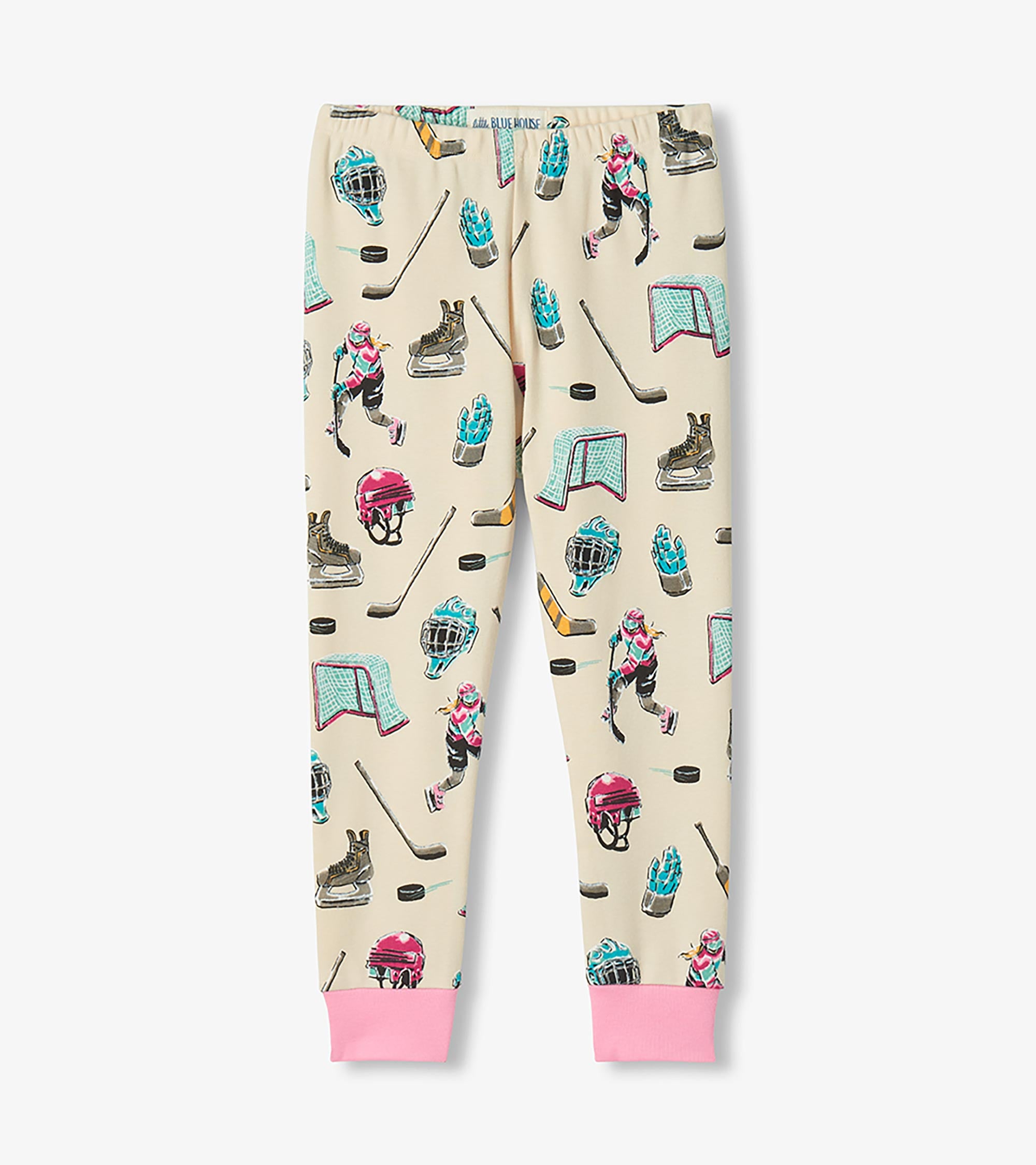 Kids Pink Eat Sleep Hockey Pajama Set