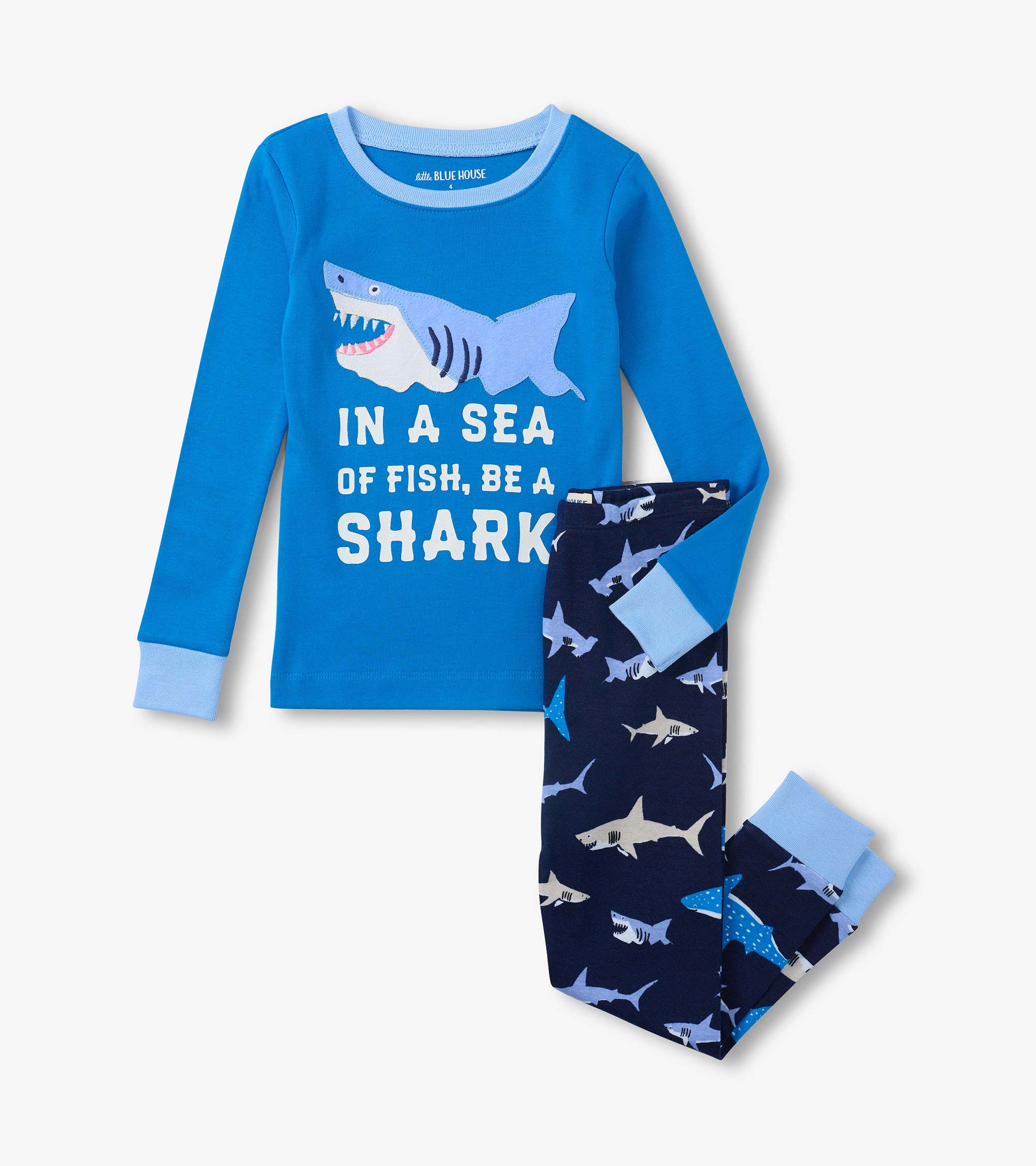 Boys Swimming Sharks Pajama Set