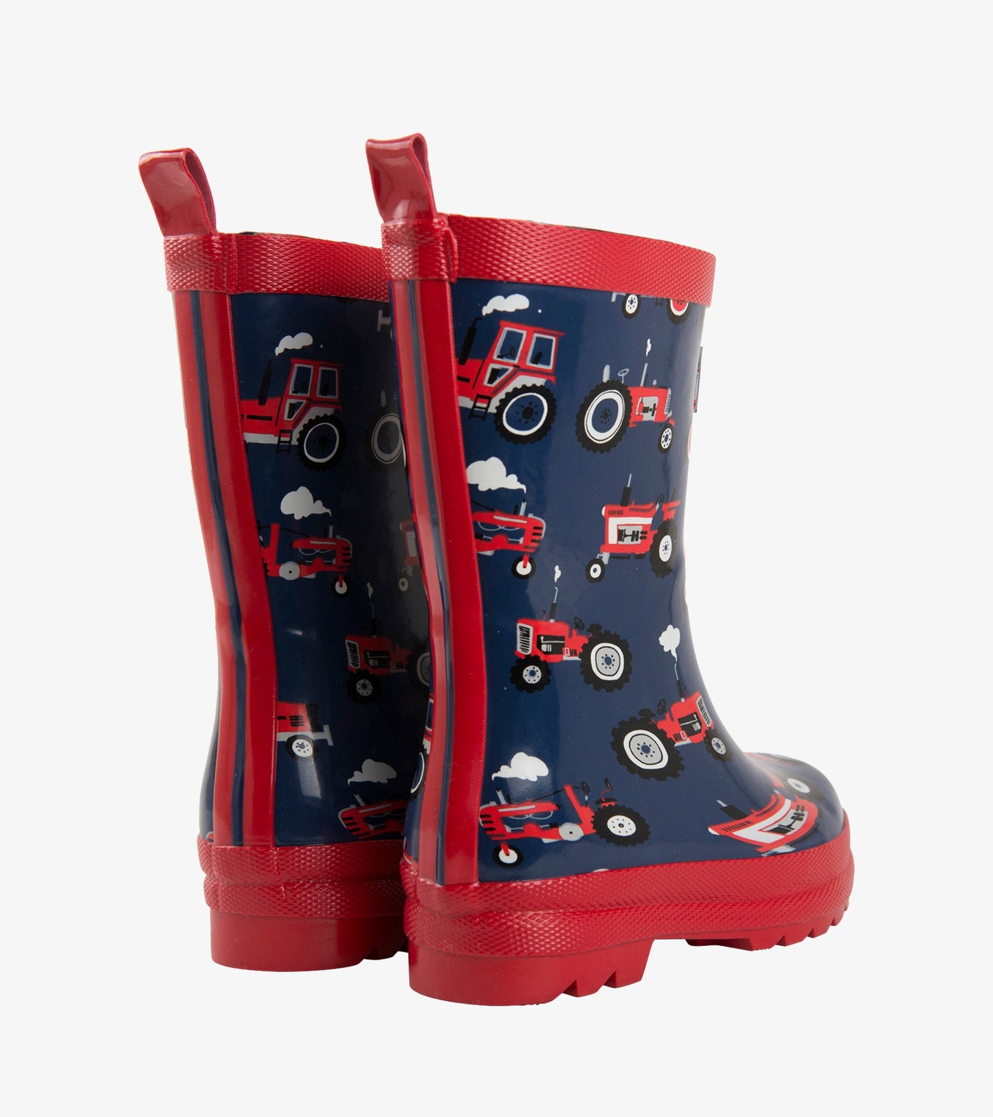 Red Farm Tractors Rain Boots