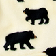 View Black Bears on Natural Kids Fleece Robe - Three black bear silhouettes on a cream background