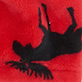 View Moose on Red Kids Fleece Robe - Black silhouette of a crab on a red background