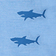 View Boys Sharks Oxford Woven Shorts - Two blue shark silhouettes on a light blue textured background
