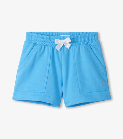 Girls Baby Blue Easy Basic Shorts