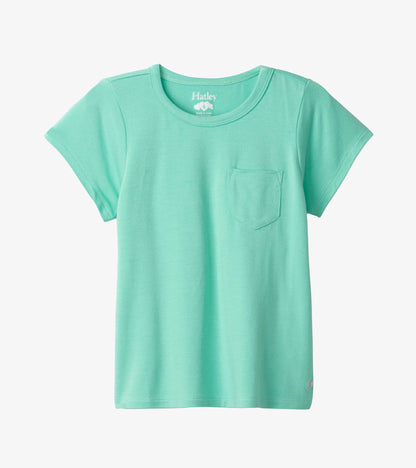 Girls Teal Bamboo Tee