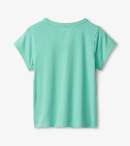 Girls Teal Bamboo Tee