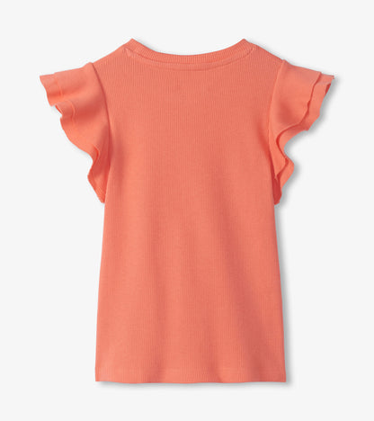 Girls Coral Fusion Ruffle Sleeve Tank