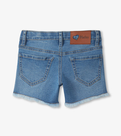 Girls Crochet Patch Denim Shorts