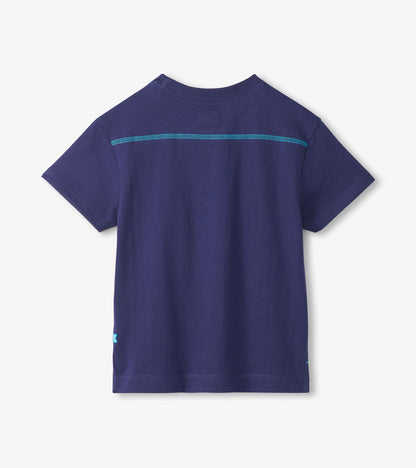 Boys Patriot Blue Drop Shoulder T-Shirt