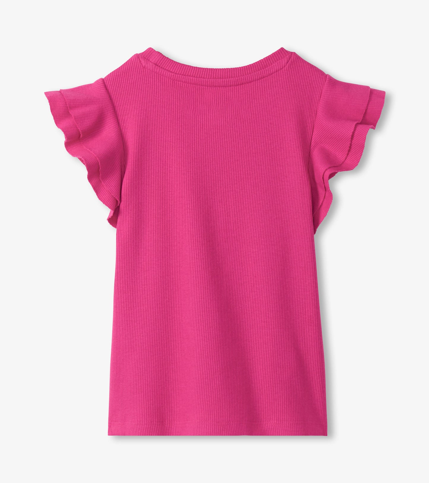 Girls Raspberry Rose Ruffle Sleeve Tank