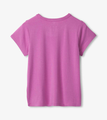 Girls Purple Bamboo Tee