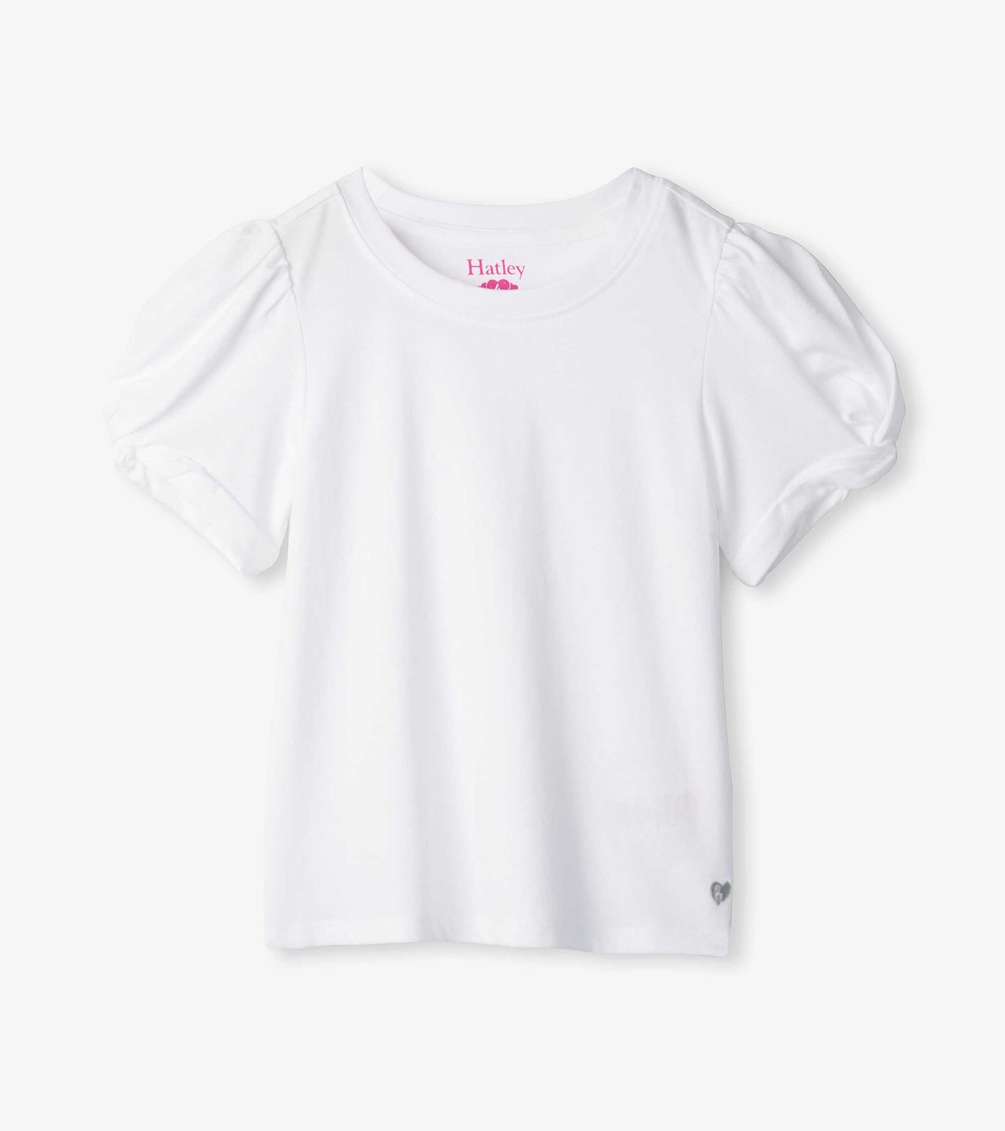 Girls White Twisted Sleeve Tee