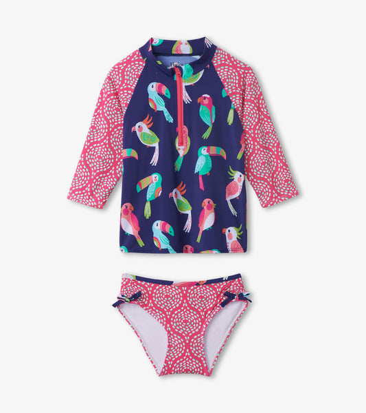 Girls Tropical Birds Rashguard Set