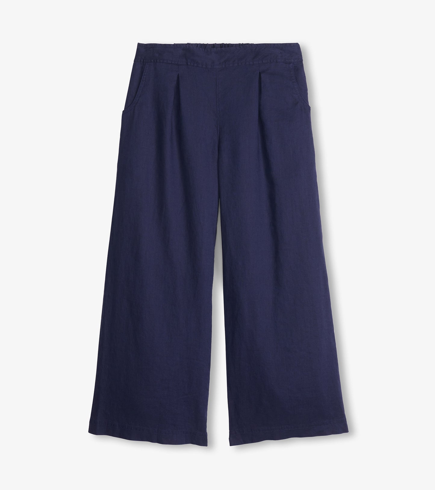 Cropped Wide Leg Pants - Navy