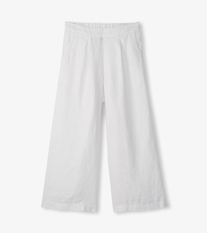 Cropped Wide Leg Pants - White