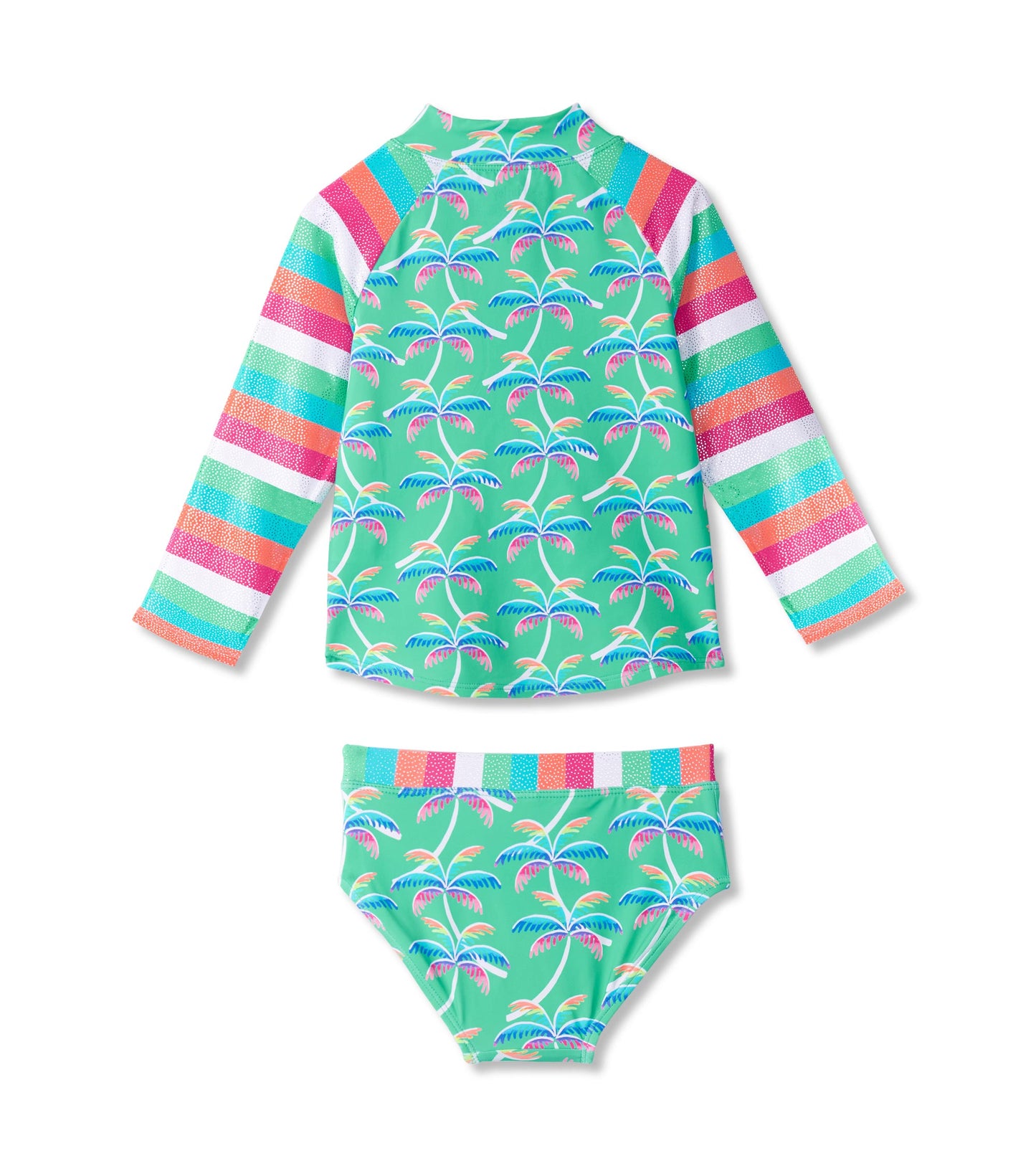 Girls Rainbow Palm Two-Piece Rashguard Set