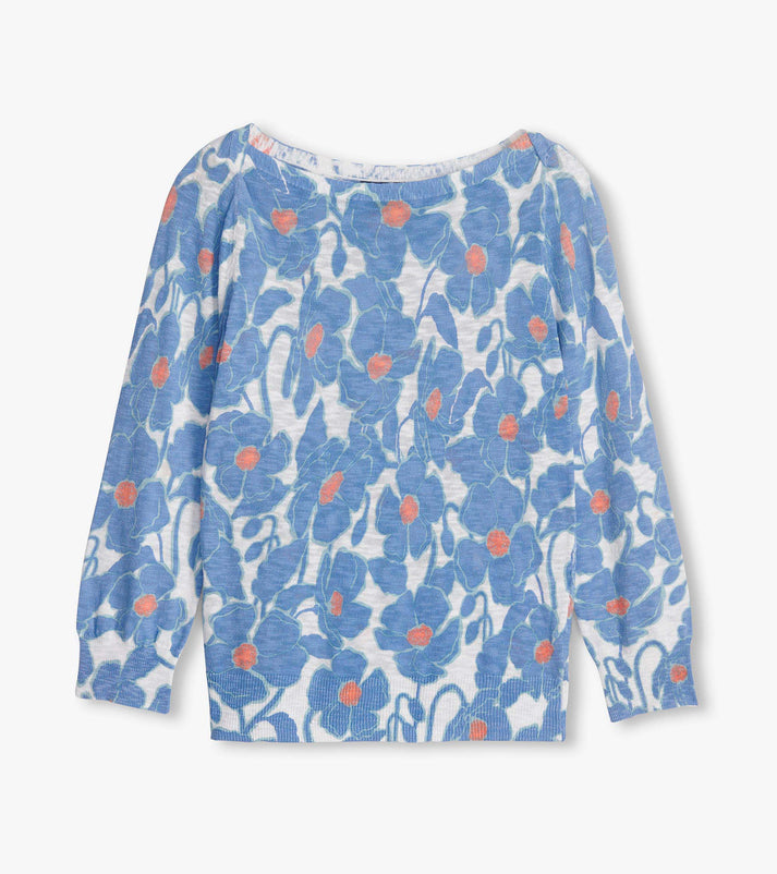 3/4 Sleeve Knit Breton - Textured Poppies