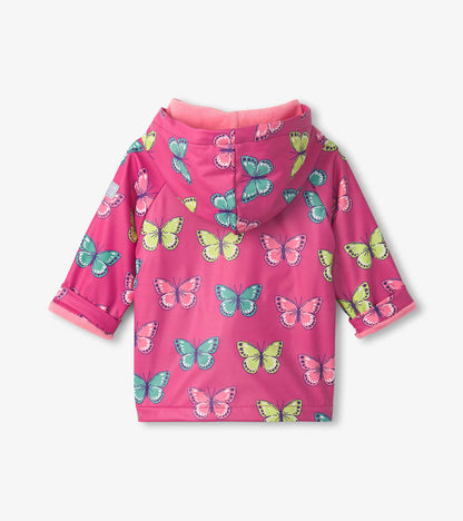 Toddler Girls Bold Butterflies Button-Up Rain Jacket