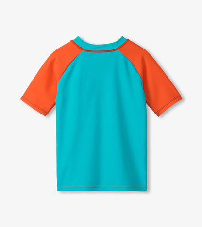 Boys Sharks Short Sleeve Rashguard