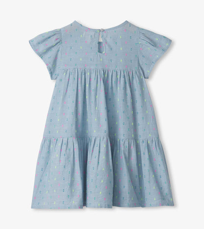 Baby & Toddler Girls Chambray Woven Puff Dress