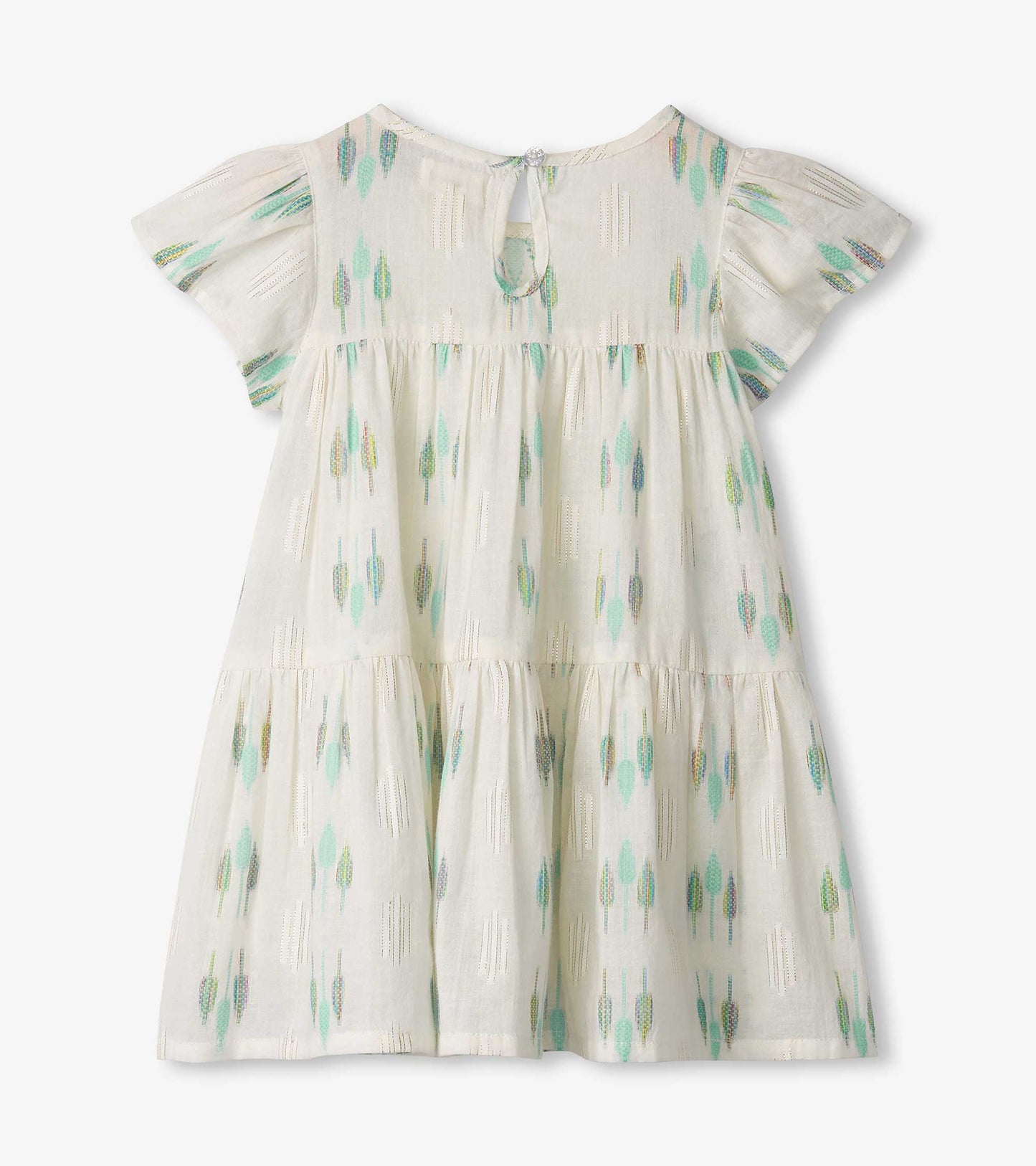 Baby & Toddler Girls Blue Feathers Woven Puff Dress