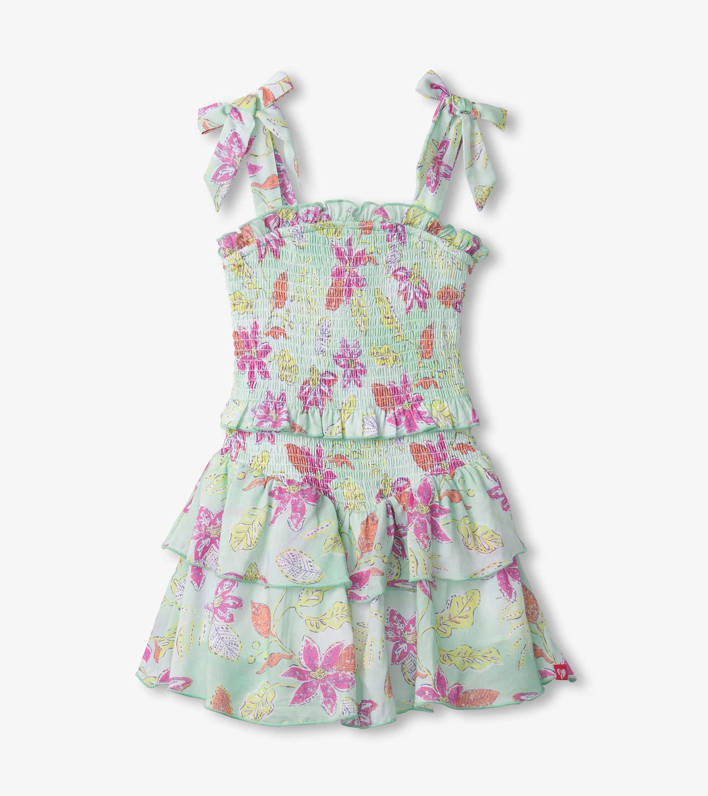 Girls Floral Smocked Angel Dress