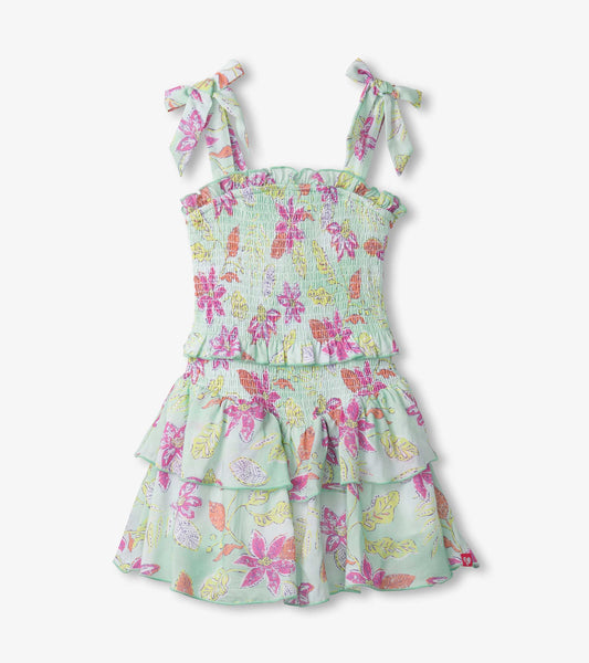 Girls Floral Smocked Angel Dress