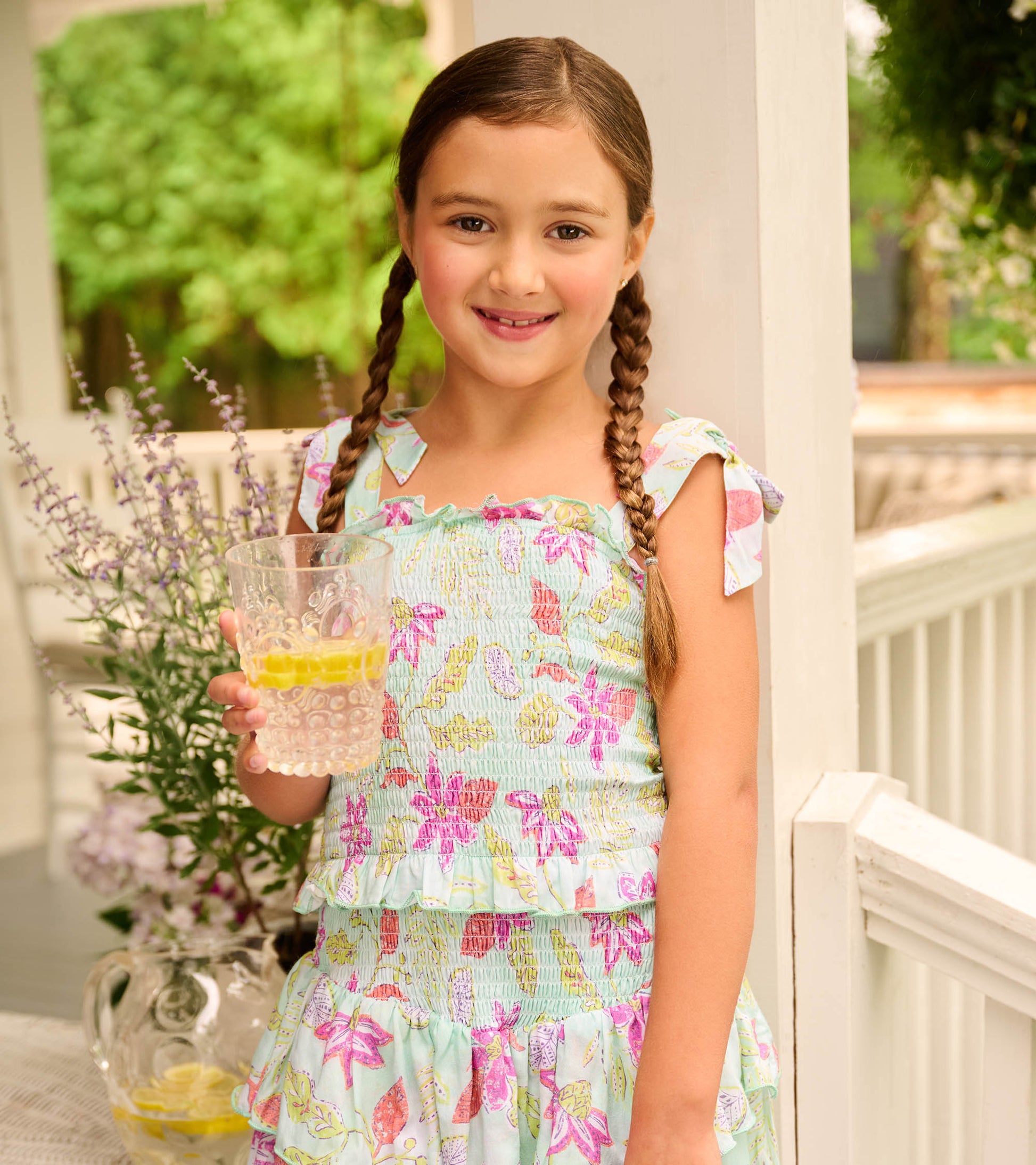 Girls Floral Smocked Angel Dress Girls Floral Smocked Angel Dress
