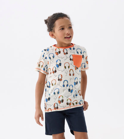 Boys Headphones Pocket T-Shirt