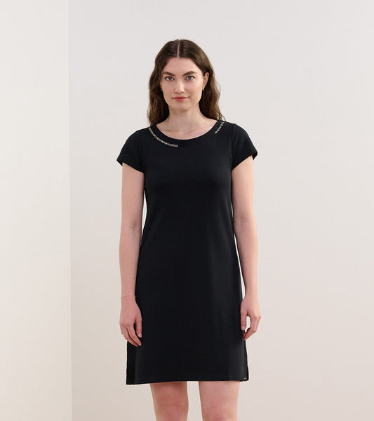 Brooke Dress - Black French Terry