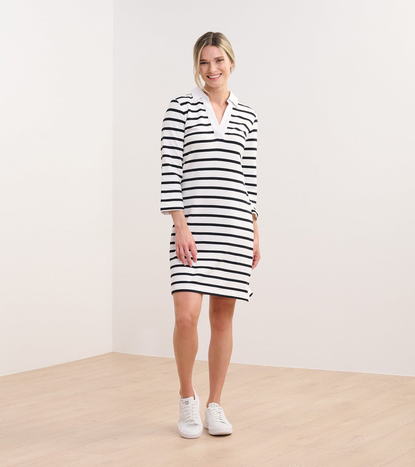 Taylor Dress - Black and White Stripes