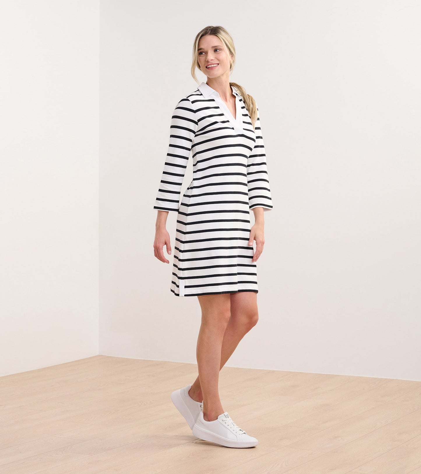 Taylor Dress - Black and White Stripes